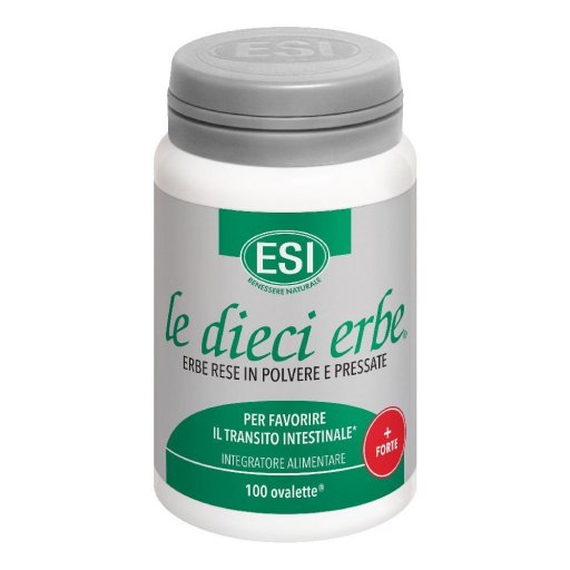 ESI Le Dieci Erbe + Forte, Integratore per Regolarità Intestinale, 100 Ovalette, Funzioni Digestive e Intestino Pigro