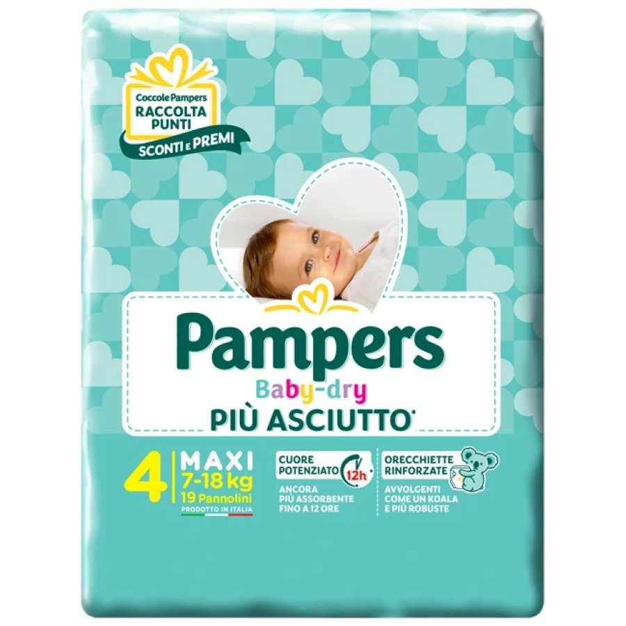 Pampers Baby Dry Downcount Maxi, 19 Pannolini