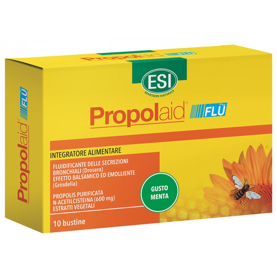 ESI Propolaid Flu, Integratore per Fluidificare le Vie Respiratorie, 10 Bustine