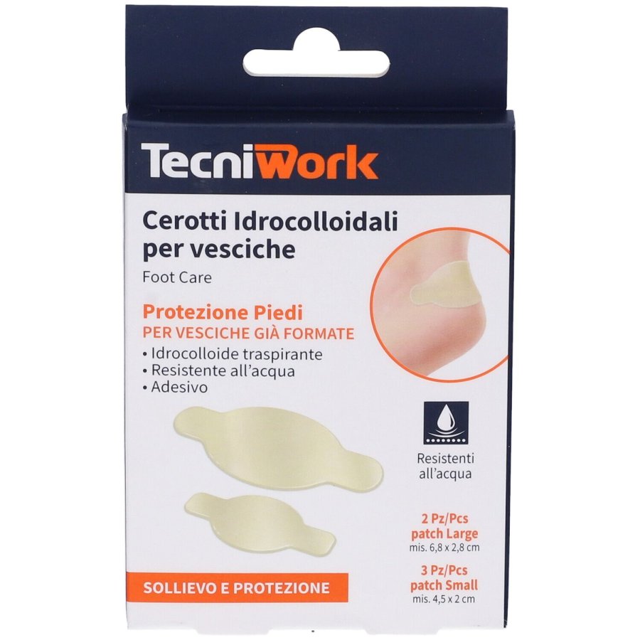 Tecniwork, Cerotti Idrocolloidali Per Vesciche, 5 Pezzi
