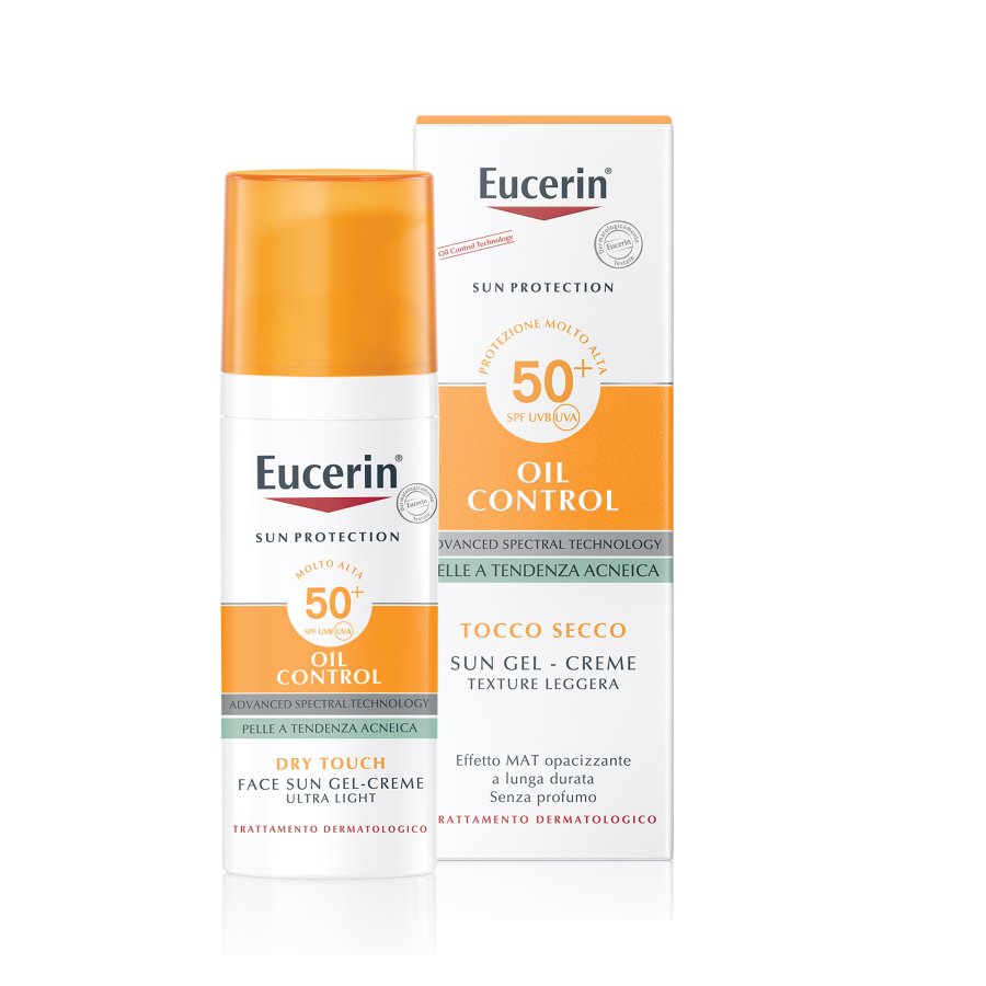 Eucerin Sun Protection - Gel Crema Solare SPF50+ Pelle Tendenza Acneica, 50ml