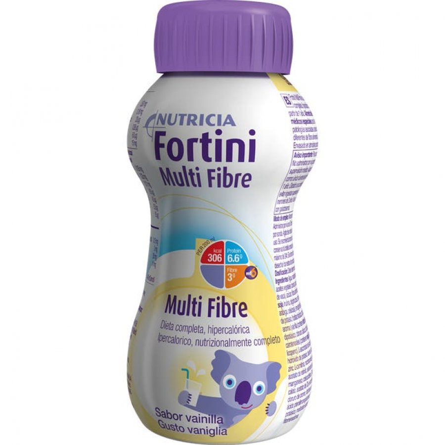 Nutricia Fortini Multi Fibre Gusto Vaniglia 200ml - Integratore Dietetico per Bambini