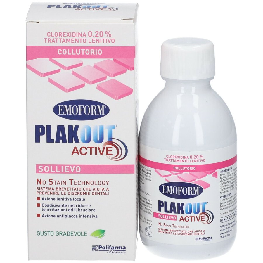 Polifarma, Plak Out Active Sollievo, 200 ml