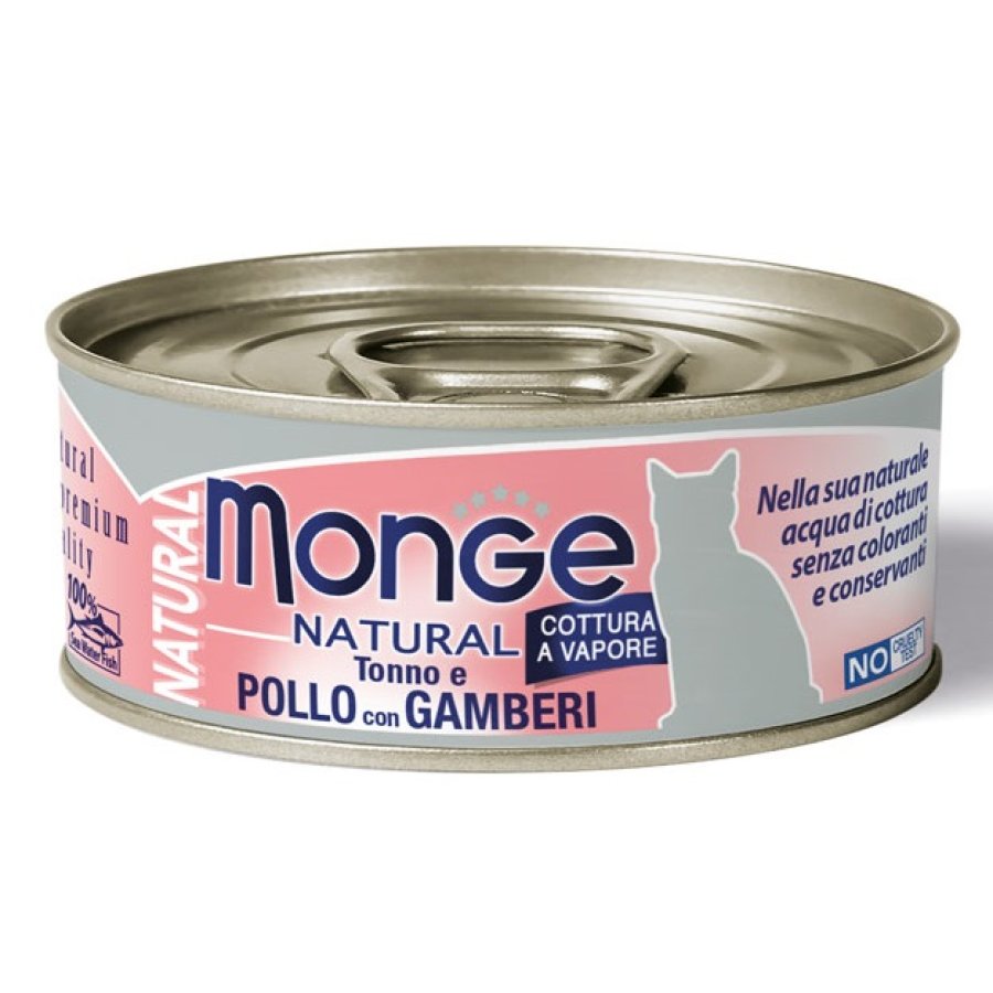 Monge Natural Tonno e Pollo con Gamberi, 80 g Monge Natural Tonno e Pollo con Gamberi, 80 g