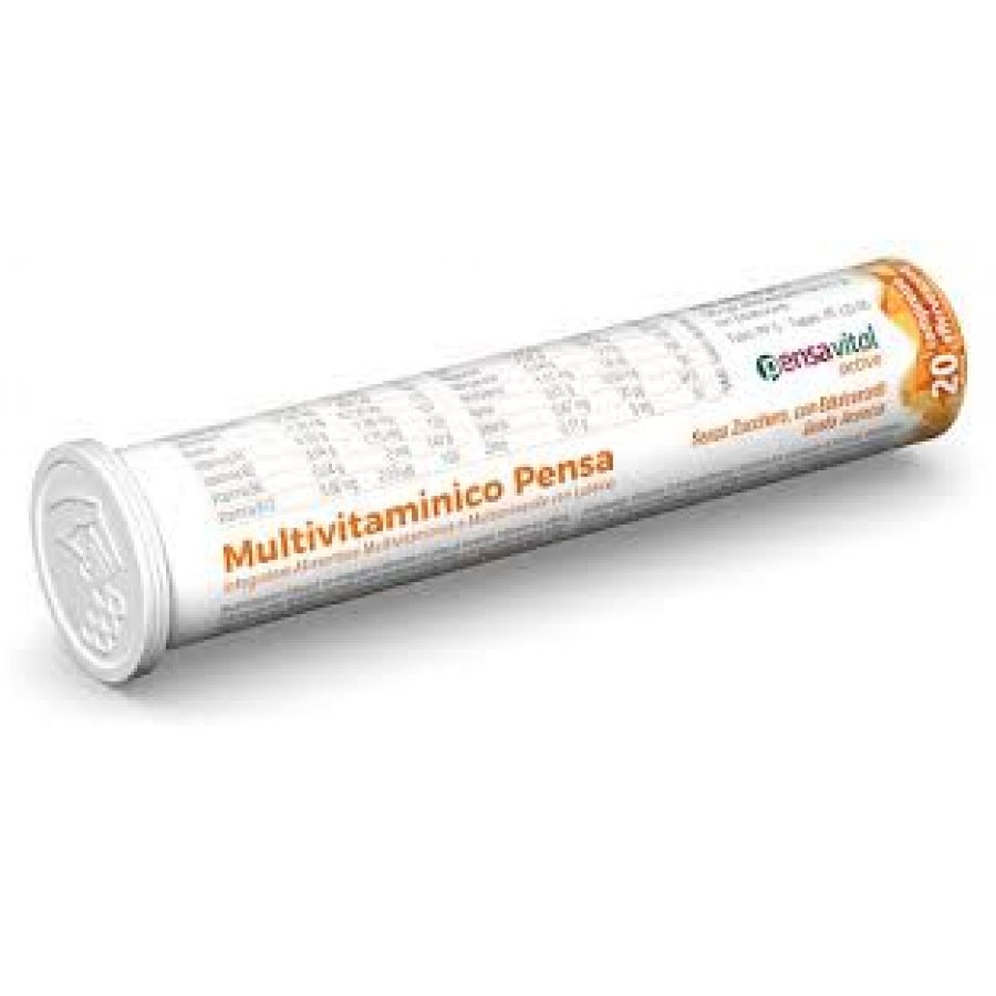 Multivitaminico Pensa 20 Compresse Effervescenti - Integratore Alimentare Minerali e Vitamine con Luteina Gusto Arancia