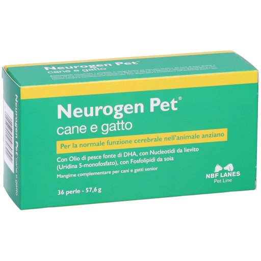 Neurogen Pet Integratore per Funzione Cerebrale di Cani e Gatti Anziani 36 Perle - Supporto Cognitivo per Animali Invecchiati