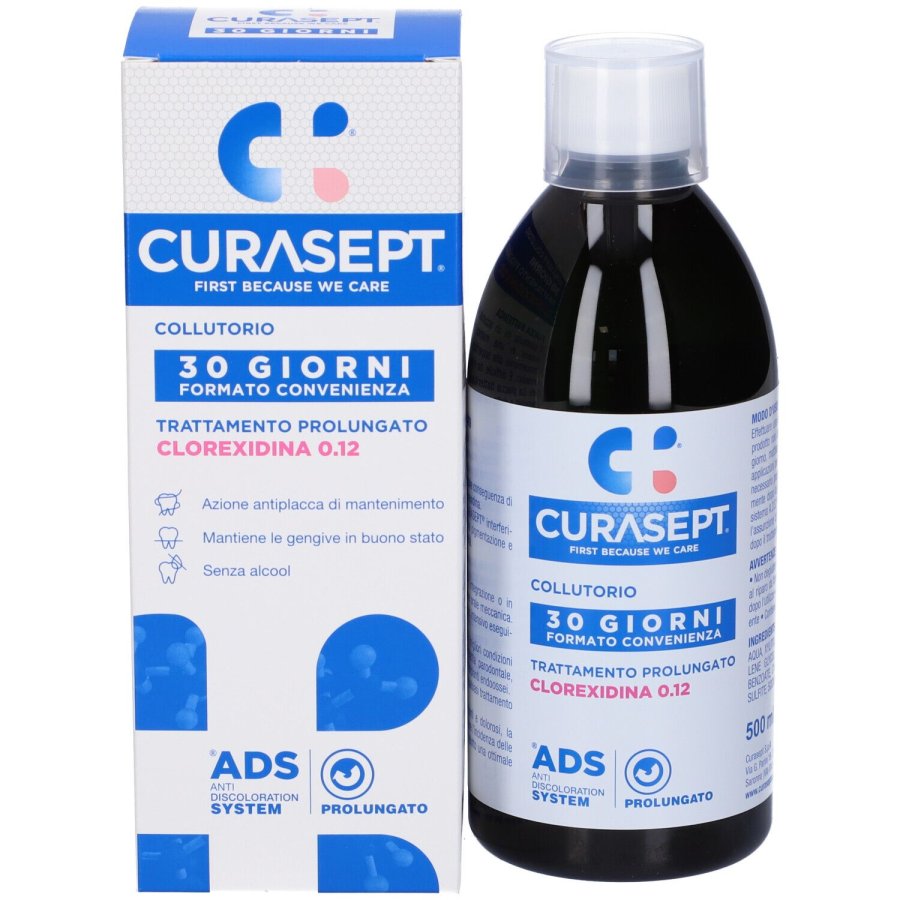 Curasept, ADS Trattamento Prolungato Clorexidina 0,12% Collutorio, 500 ml