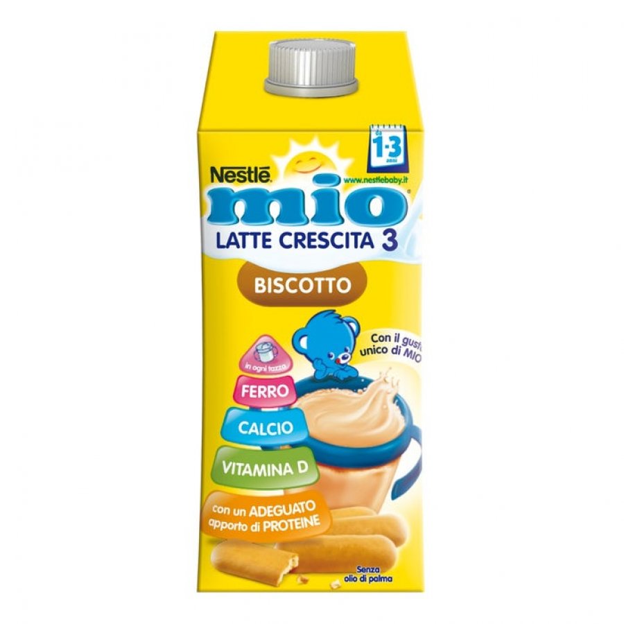 Nestlé Latte Crescita Mio Biscotto + Brick 500ml - Alimento per Bambini per una Crescita Sana