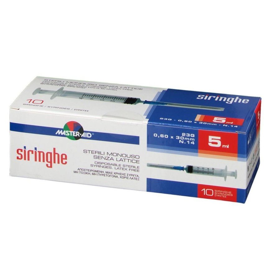 MASTER AID, 10&nbsp;Siringhe Sterili Monouso Senza Lattice