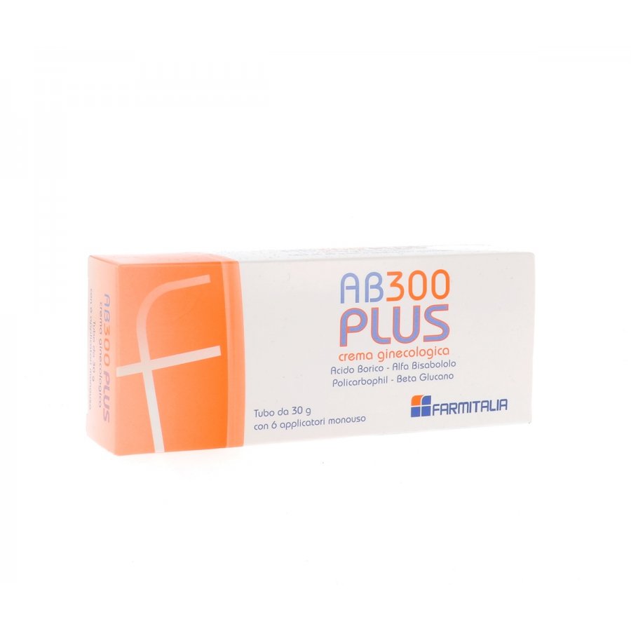 AB 300 PLUS Crema Ginecologica - 30g con 6 Applicatori, Igiene Intima e Benessere