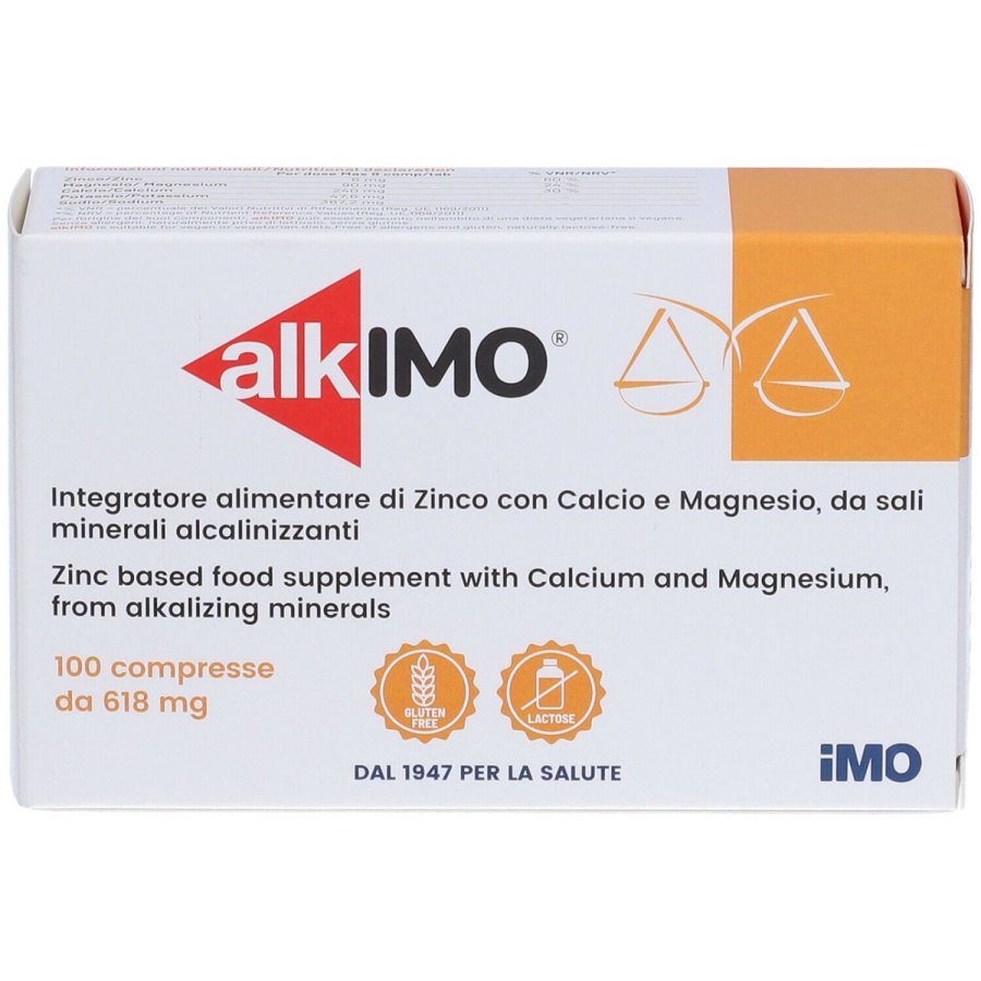 Alkimo Integratore di Calcio Magnesio e Zinco, 100 Compresse