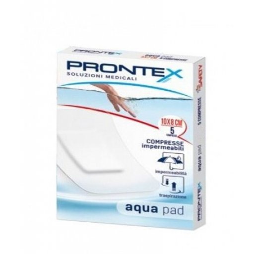 Prontex Aqua Pad Medicazione Impermeabile 10x8cm, Prontex, Compressa Adesiva, 5 Pezzi, Dispositivo Medico CE