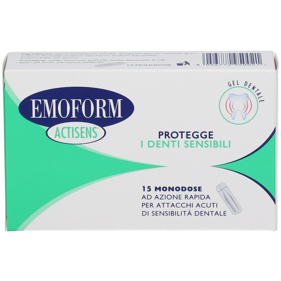 Polifarma Benessere, Emoform Actisens Gel Denti Sensibili, 15 Flaconcini