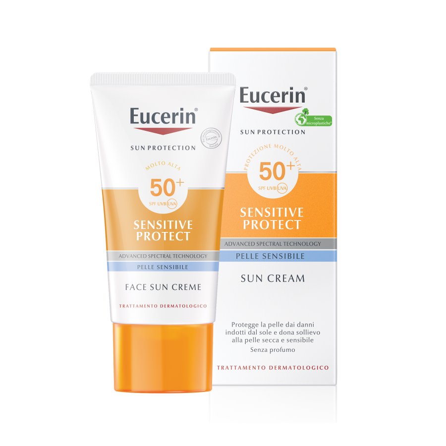 Eucerin Sun Protection - Crema Solare Viso SPF50+ Pelle Sensibile, 50ml