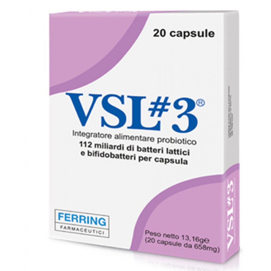 VSL3 - Integratore Alimentare per Equilibrio della Flora Intestinale - 20 Capsule
