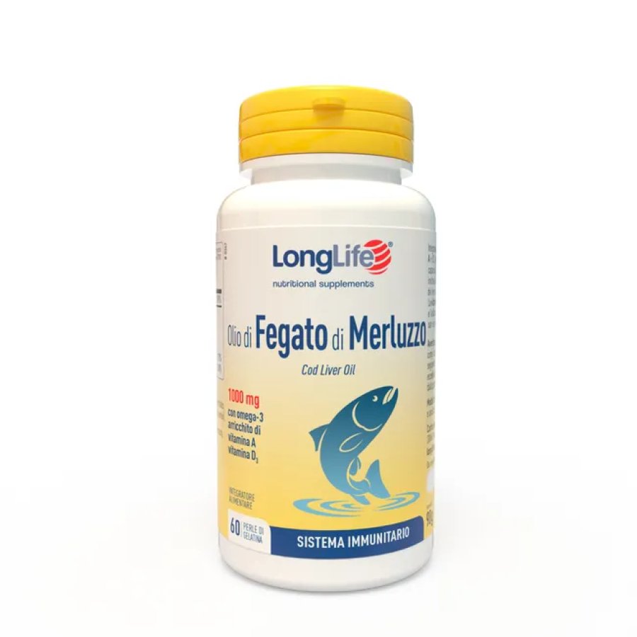 Longlife, Olio Fegato Merluzzo 1000 mg, 60 Perle 
