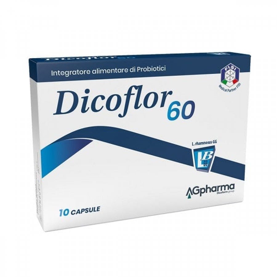 Dicoflor 60 - Integratore Alimentare Probiotici 10 Capsule - Equilibrio Intestinale