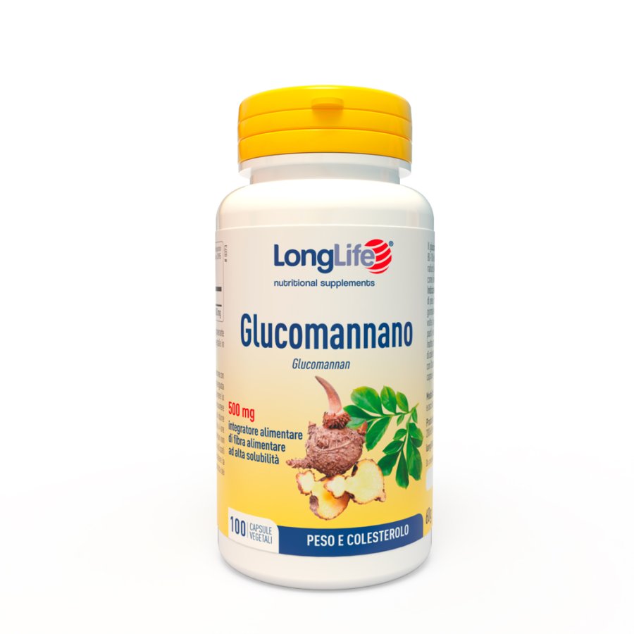 LongLife, Glucomannano 500 mg, 100 Capsule 