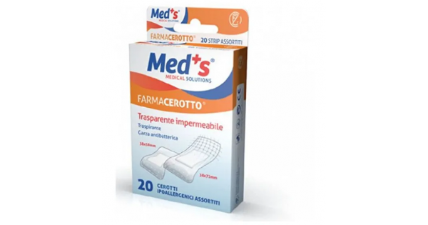 Med's Trasparente Impermeabile 20 Cerotti Ipoallergenici Assortiti