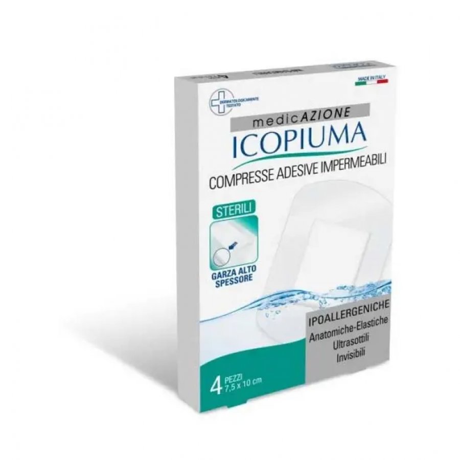 Icopiuma Medicazione Postoperatoria Garza Compressa 10x7,5cm 4 Pezzi - Garza Compressa