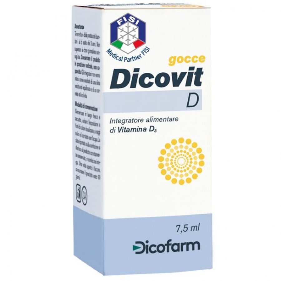 Dicovit D 7,5ml - Integratore alimentare di vitamina D3 in olio MCT