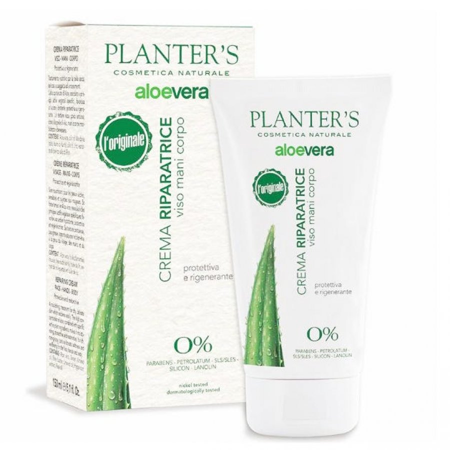 Planter's - Crema Riparatrice all'Aloe Vera Viso Mani Corpo 150ml - Trattamento idratante e rigenerante per la pelle