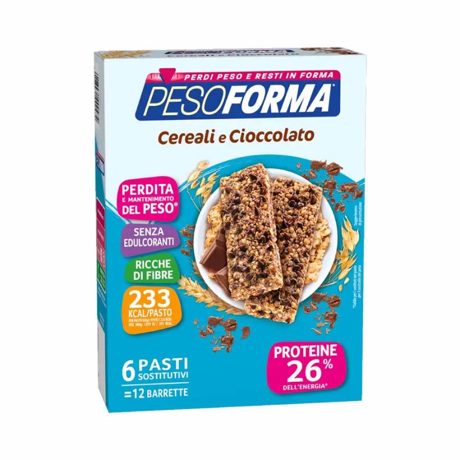 Pesoforma Barrette Cereali e Cioccolato, 12 pezzi