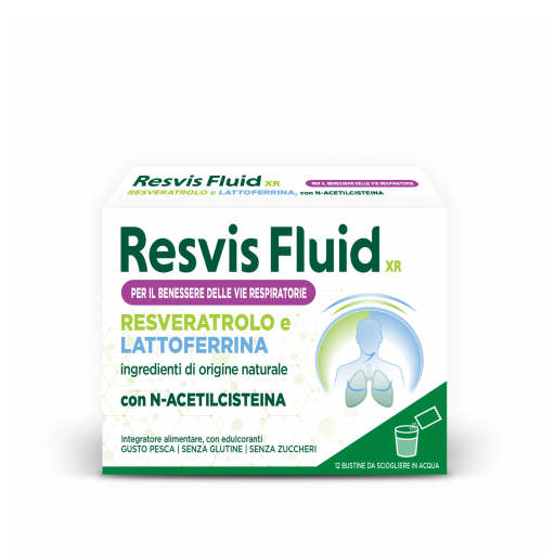 Resvis Fluid XR - Integratore Alimentare per la Salute delle Vie Respiratorie - 12 Buste da 3,65g