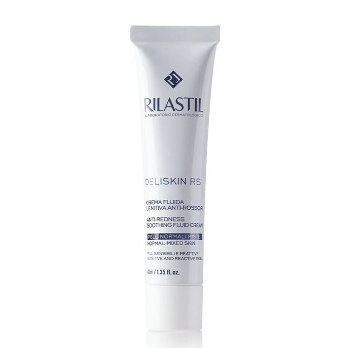 Rilastil - Deliskin RS Crema Fluida Lenitiva Anti-Rossori 40ml - Trattamento Specialistico per Pelli Sensibili