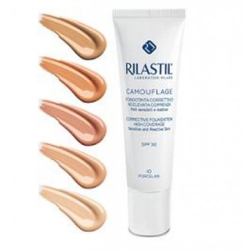 Rilastil - Camouflage Fondotinta Fluido Elevata Coprenza Colore 40 Sand 30ml - Fondotinta fluido correttivo, elevata coprenza
