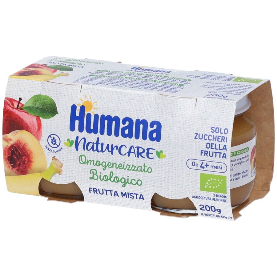 Humana, Omogeneizzato Frutta Mista Bio, 2 x 100 g