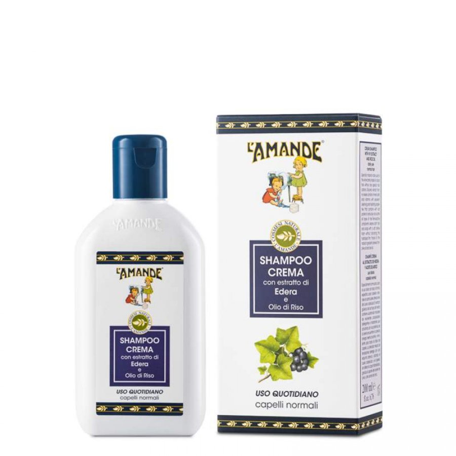 L'Amande Shampoo Crema Edera e Olio di Riso 200ml - Shampoo per Capelli Naturali