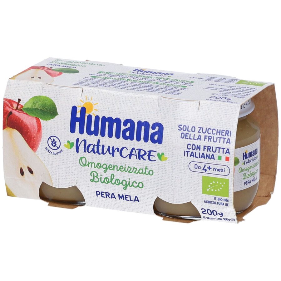 Humana, Omogeneizzato Mela/Pera Bio, 2 x 100 g
