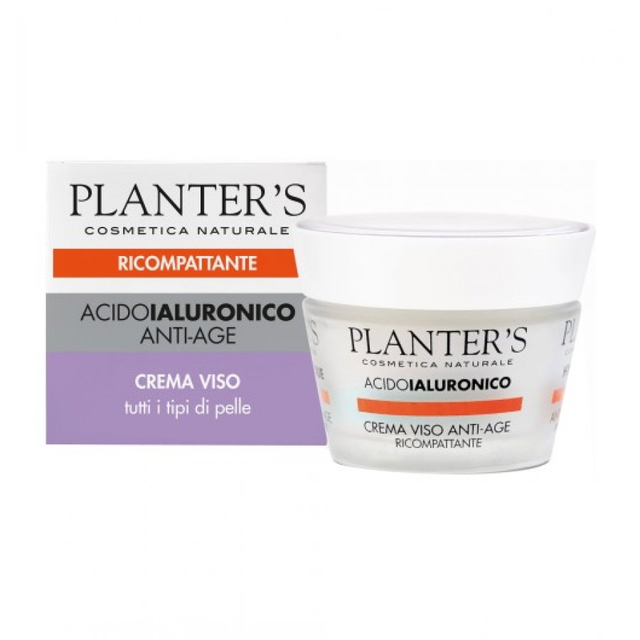 Planter's - Acido Ialuronico Crema Viso Anti-Age Ricompattante 50ml, Riduce le Rughe e Migliora l'Elasticità della Pelle