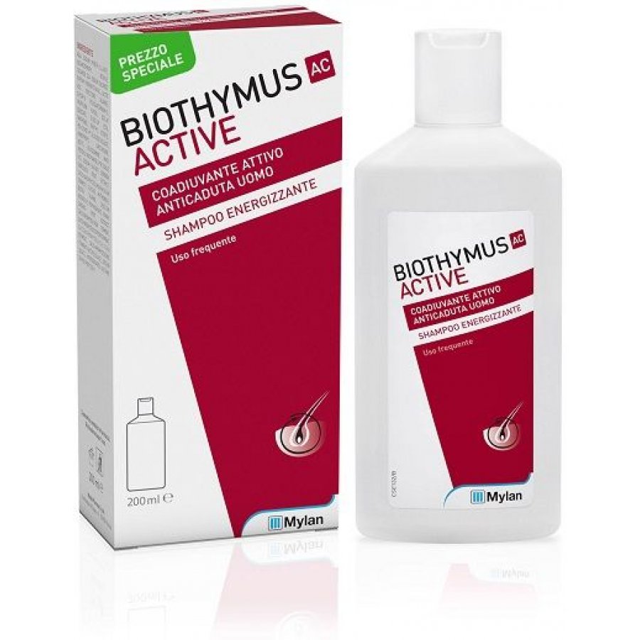 Biothymus AC Active Shampoo Energizzante Uomo 200ml - Rinforza i Capelli e Favorisce la Crescita