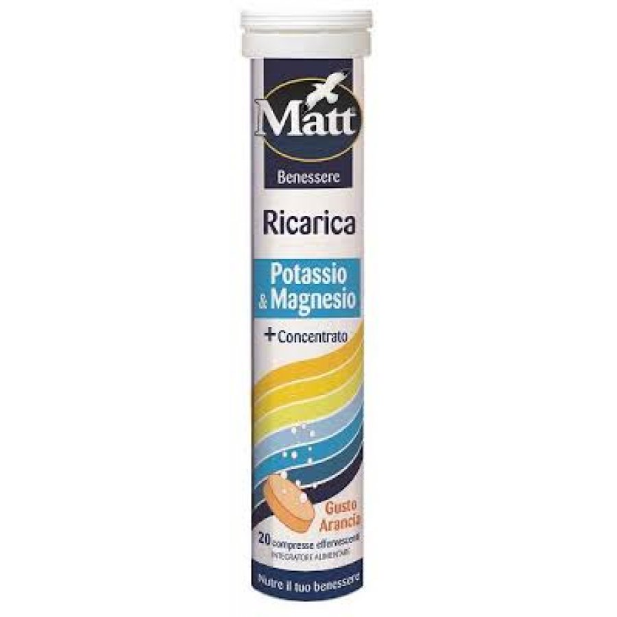 Matt Ben Ricarica 20 Compresse Effervescenti - Integratore Alimentare di Potassio e Magnesio