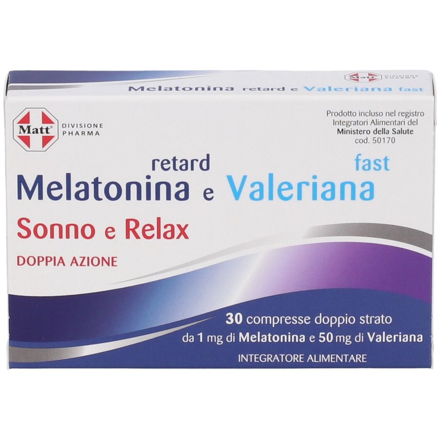 MATT Melatonina Retard Valeriana Fast, 30 Compresse MATT Melatonina Retard Valeriana Fast, 30 Compresse