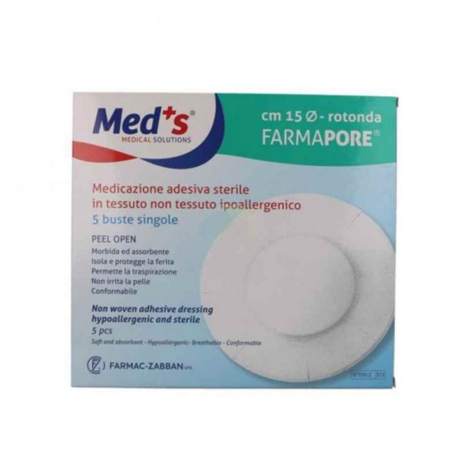  Med's Medicazione Adesiva In TNT Sterile Rotonda, 5 Pezzi