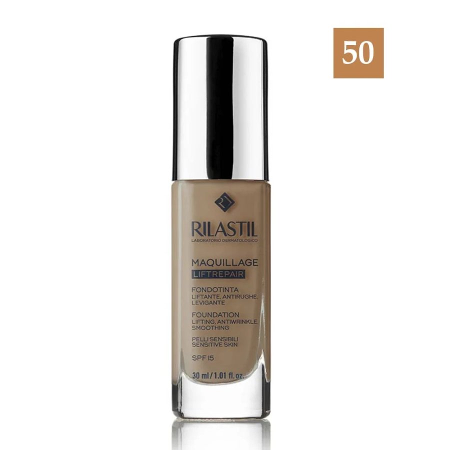 Rilastil Maquillage - Fondotinta LiftRepair Antirughe SPF15 N. 50 Moka, 30ml