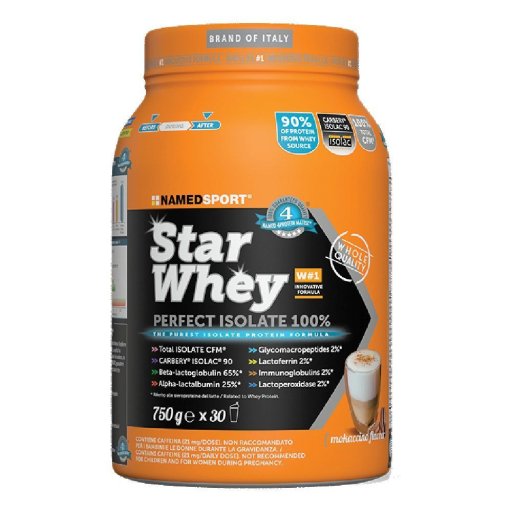 Named Sport - Star Whey Isolate Mokaccino Cream 750g - Integratore Proteico Isolato per Sportivi