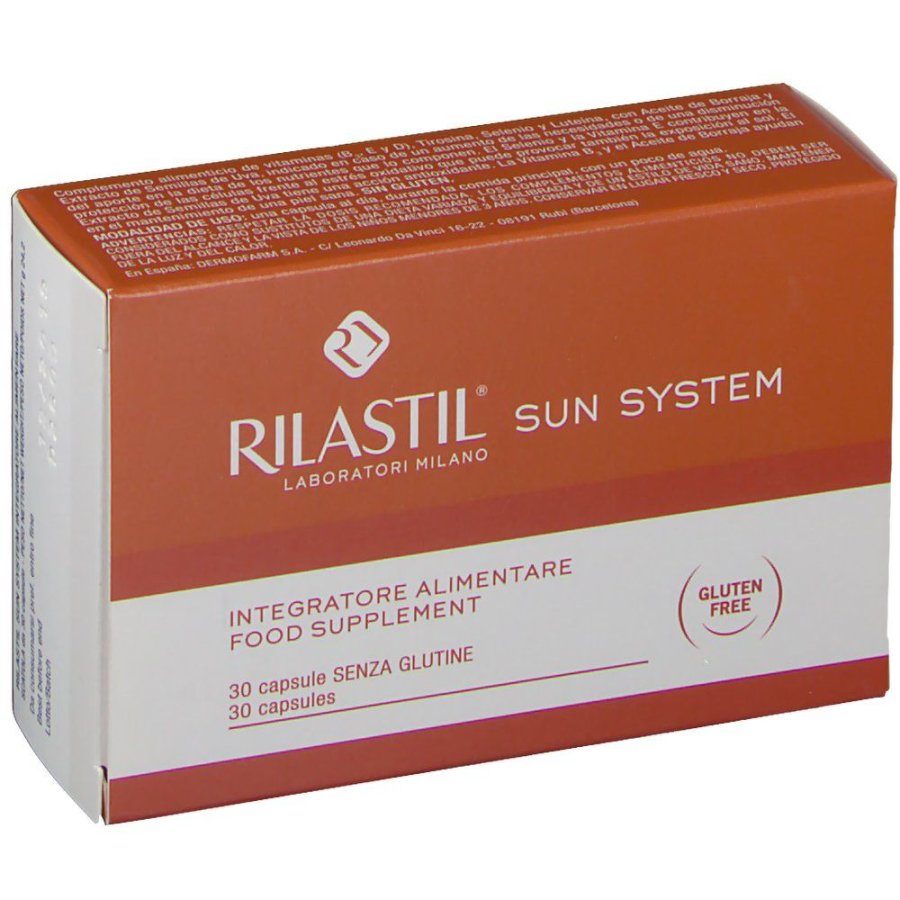 Rilastil Sun System Integratore Solare Vitamine Tirosina Selenio Luteina 30 Compresse