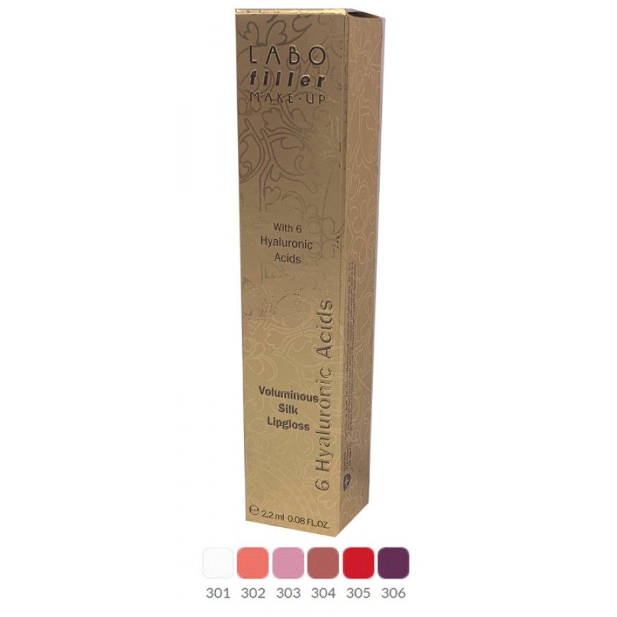 Labo Lipgloss Seta Voluminosa 304 - Gloss Labbra con 6 Acidi Ialuronici, Volume e Brillantezza