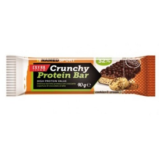 Named Sport - Crunchy Proteinbar 40g Gusto Cookies&Cream - Barretta Proteica Croccante per una Deliziosa Sosta Gustosa