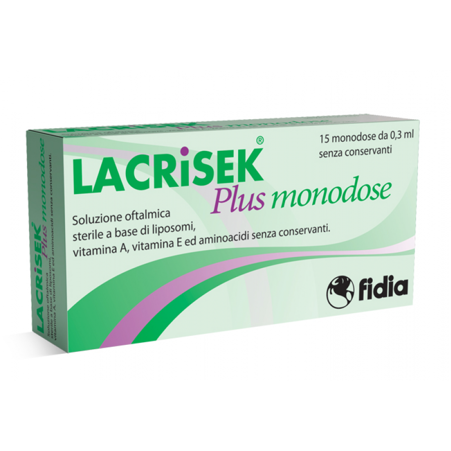 Lacrisek Plus - Integratore per la Lubrificazione Oculare - Confezione da 15 Flaconcini Monodose da 0,3ml