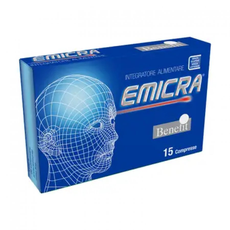 Emicra 15 Compresse - Integratore per Emicrania con Partenio, Zenzero e Vitamine