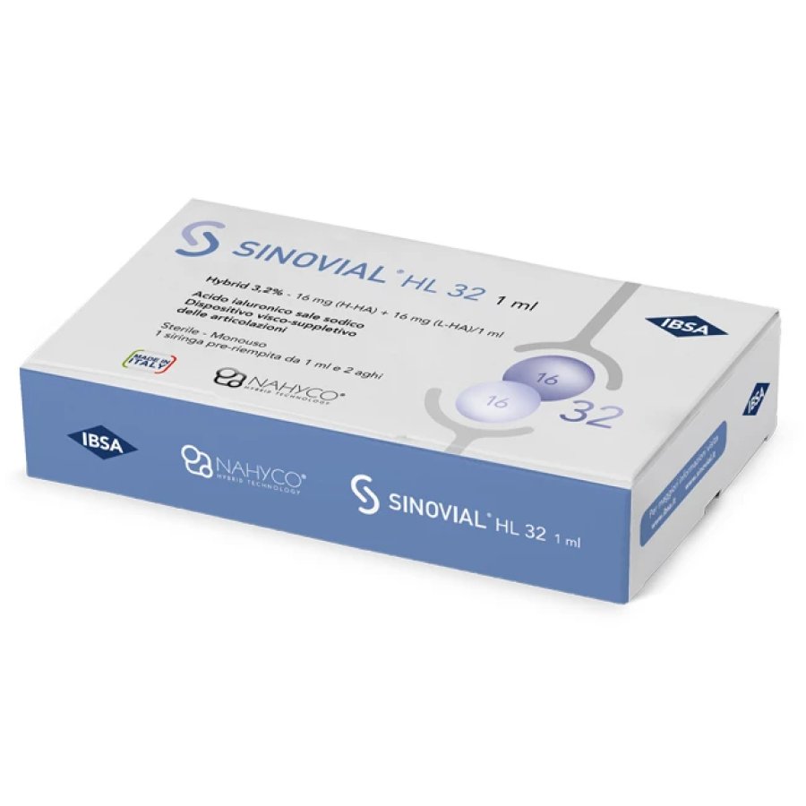 Sinovial HL, Siringa preriempita a base di Acido Ialuronico sale sodico 3,2%, 1 ml