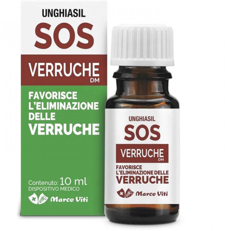 Unghiasil Sos Verruche Flacone Con Pennellino 10ml - Trattamento per Verruche e Callosità
