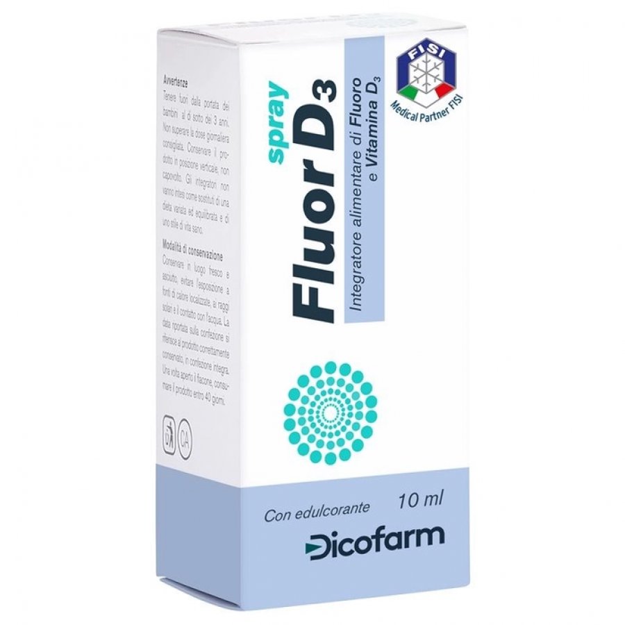 FluorD3 Spray 10ml - Integratore Alimentare di Fluoro e Vitamina D3