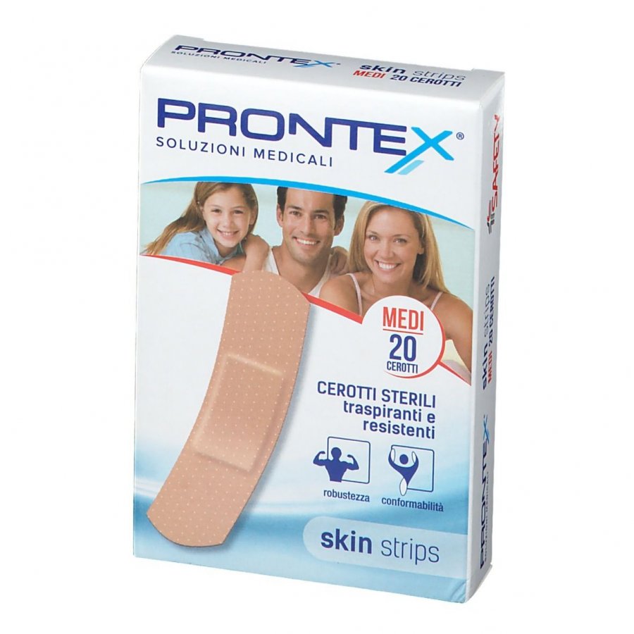 Prontex Skin Strips Cerotti Sterili Traspiranti E Resistenti Medio 20 Pezzi