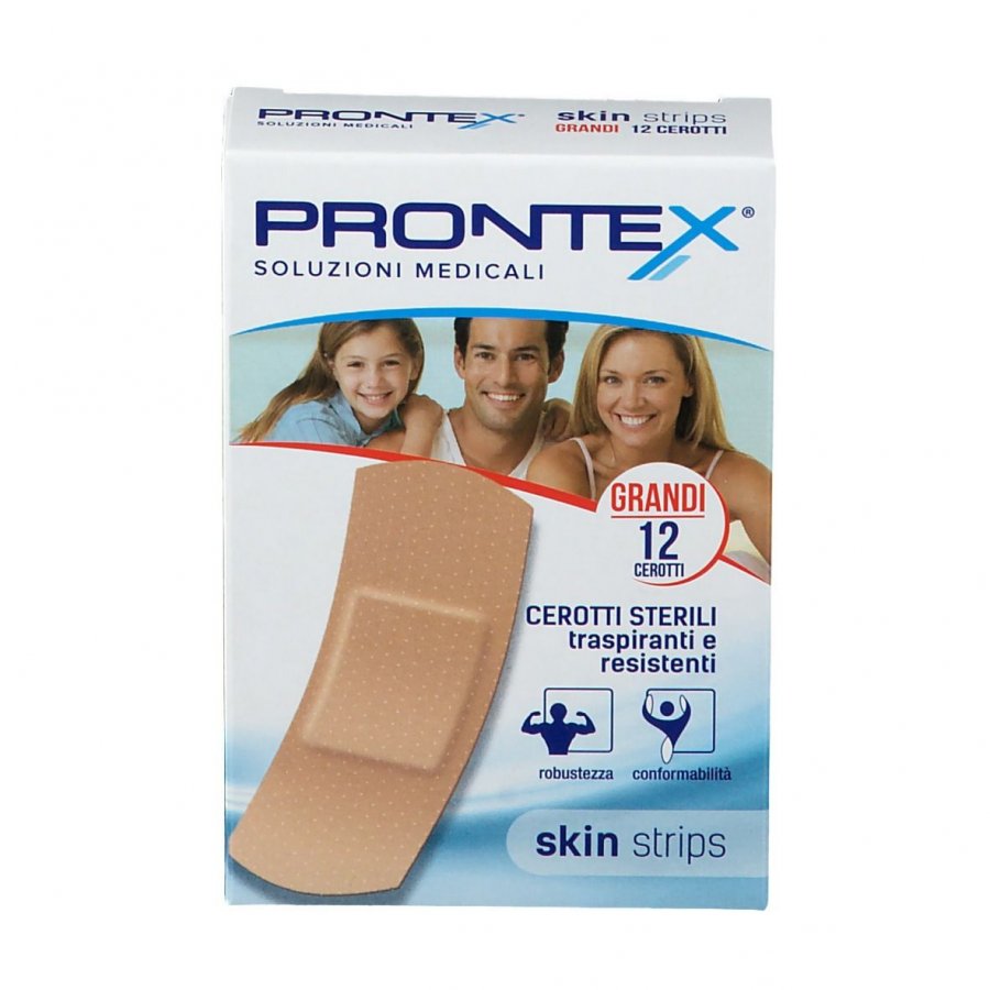 Prontex Skin Strips Cerotti Sterili Traspiranti E Resistenti Grandi 12 Pezzi